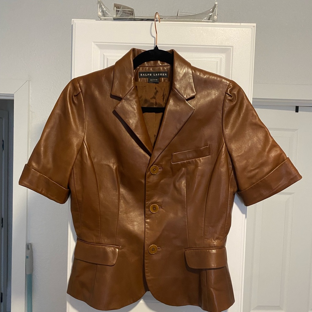 Ralph Lauren Brown Leather Blazer